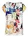 KaiTingu Women's Short Sleeve Cat Family Print Vintage T Shirt White