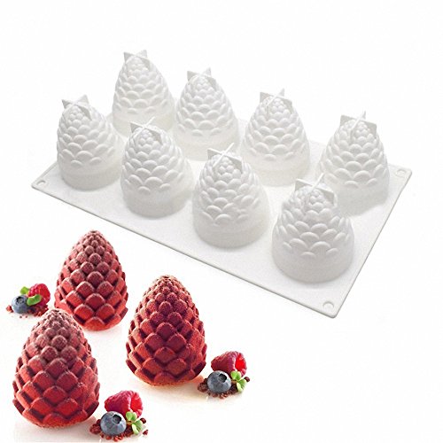 3D Pinecone Cake Mold - MoldFun Christmas Pine Cone Silicone Tray Mold for Mousse Cake, Muffin, Chocolate, Ice Cube, Pudding, Candle, Soap, Lotion Bar, Clay, Wax, Crayon