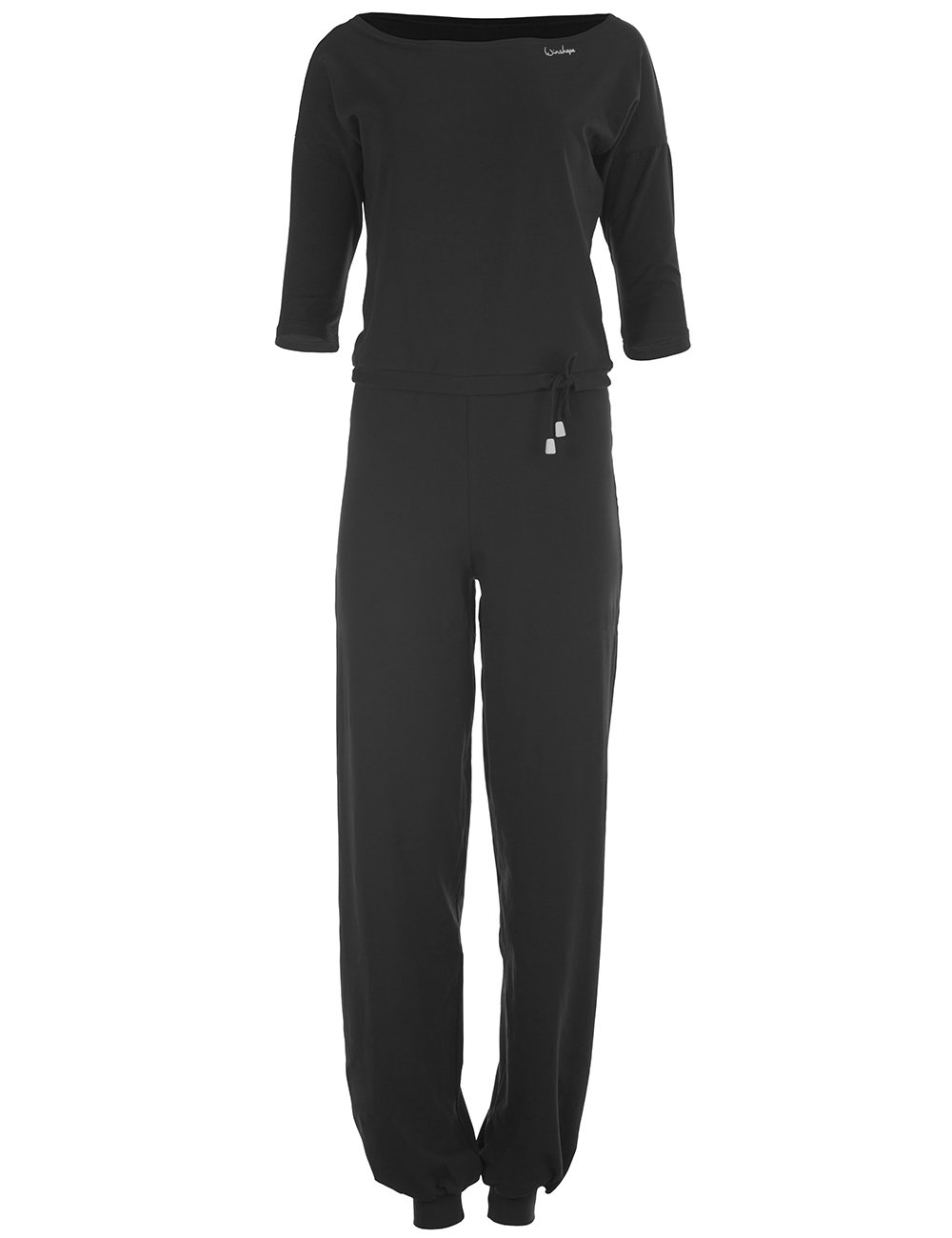 Hape Winston Women's 3/4 Sleeve Jumpsuit, WJS2 Fitness Recreational Sports Yoga Pilates Jumpsuit, Womens, WJS2-SCHWARZ-S, Black, S