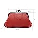 Leather Coin Change Purse for Women Ladies Kiss Lock Wallet Key Card Holder Organizer with Zipper Cute Small Pouch Retro Mini Clutch Bag Katloo (Red)