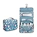 Travel Cosmetic Bags for Toiletries Beauty Toiletry Bag for Women Men Makeup Organizer with Compartments for Cosmetics Traveling Shower Bags for Girls Hanging Make Up Bag Case (01 Floral Blue)