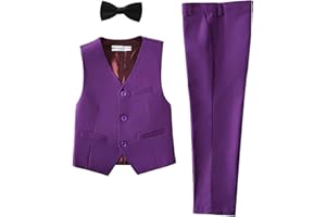 YuanLu Boys Suit Homecoming Dresses for Kids Ring Bearer Outfit Suits Tuxedo Formal Vest and Pants Suit Set