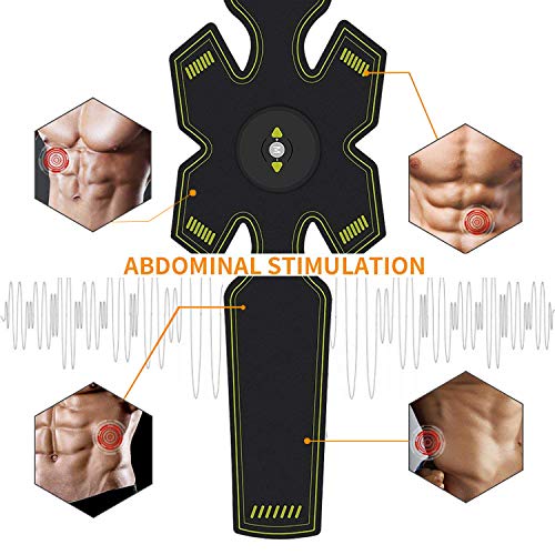 BLUE LOVE Abs Stimulator Muscle Toner Abdominal Toning Belt Workouts Portable EMS Training Home Office Fitness Equipment for Abdomen/Arm/Leg Training(USB Charging)