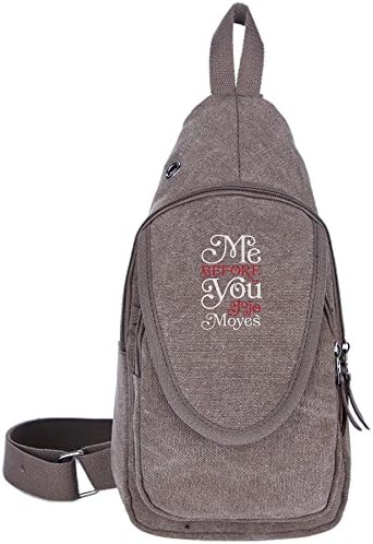 Me Before You Romantic Novel Jojo Moyes Canvas Chest Pack Crossbody Bag Travel Bag Hiking Bag Shoulder Backpack Brown