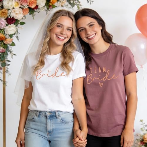 WOOD MEETS COLOR Bride Team T-Shirt, Mädchen T-Shirt, Bridesmaid T-Shirt (S-2XL)