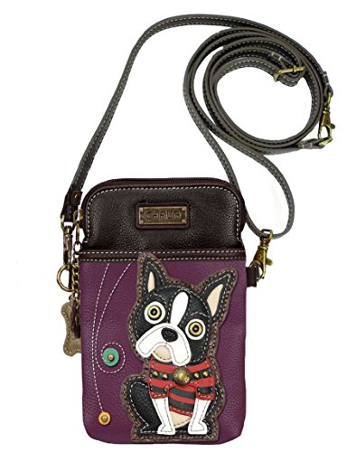Chala Boston Terrier Cellphone Crossbody Handbag - Convertible Strap
