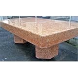 テーブル スペイン産 天然 大理石 テーブル(アンモナイトの化石入り)