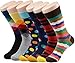 PUTON Men's Fun & Funky Colorful Cotton Dress Socks