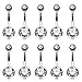 BodyJ4You 10PC Belly Button Ring Double Clear CZ Stainless Steel 14G Navel Body Piercing Jewelry