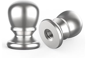 MARRTEUM 2 Pcs Ball Lamp Finial Caps, 1/4-27 Inch Threaded Solid Lamp Shade Head Top Screw Knobs Decorative Replacement Nuts for Lamp Shade, Lighting Fixtures, Table or Floor Lamps (Polished Silver)