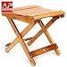 ZXY Natural Bamboo Portable Folding Stool, Indoor Outdoor Folding Stool for Shaving Shower Foot Rest Fully Assembledthumb 1