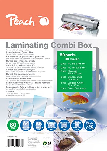Peach Combi-Box - Láminas de plástico (Paquete de 50)
