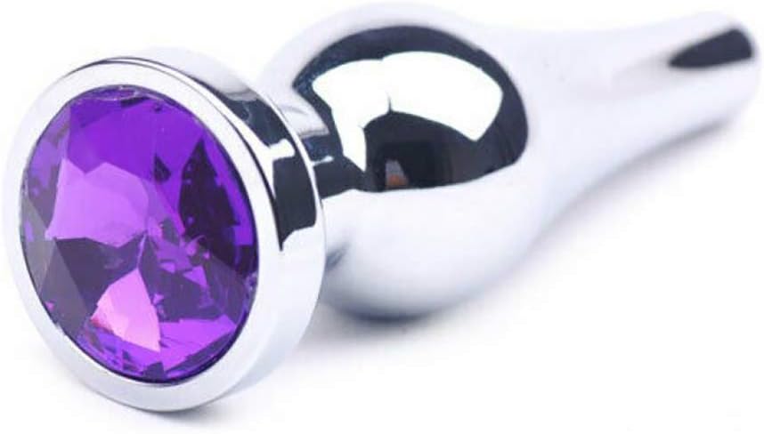 BeHorny Jewelled Stone Steel Butt Plug, Tapered Shape, 10 cm, Silver,violet - Image 4