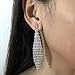 SELOVO Fashion Wedding Bride Women Long Tassel Link Fringe Dangly Earrings Clear Crystal