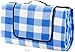 ALLWA Extra Large 69x79 Inch Blue Plaid Picnic Outdoor Blanket Mat - Fold with Waterproof Backing for Beach