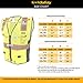 KwikSafety (Charlotte, NC) GRAND KAHUNA (11 Pockets w/D-Ring Pass Thru) Class 2 ANSI High Visibility Reflective Safety Vest Heavy Duty Mesh Zipper and HiVis Construction Work Men Yellow Black L/XL