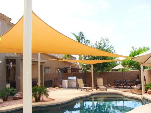 Phoenix 11.5' Triangle Sun Shade Sail Complete Home Kit Desert Sand Color