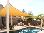 BIG 20'x20'x20' Oversized Triangle Garden Patio Sun Sail Shade 20 ft , Color Desert Sand
