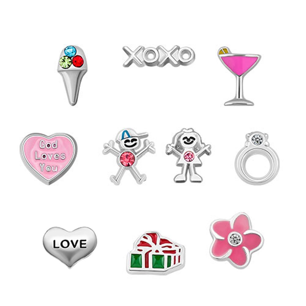 Pink Series Floating Charms for Glass Living Memory Locket Necklace & Bracelets
