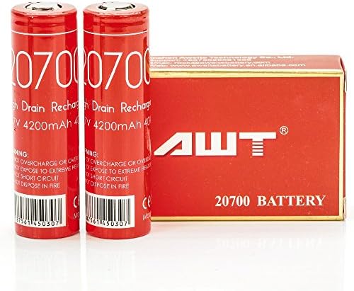 AWT IMR 20700 4200MAH 40A 3.7V rechargeable ion batteries | 2-Pack |