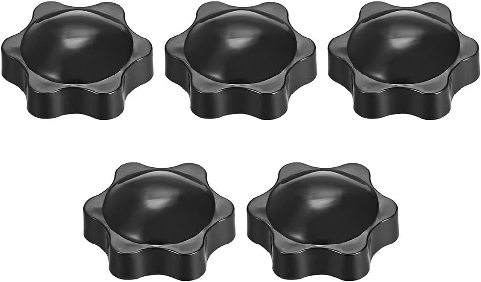 Uxcell Clamping Handle Screw Knobs Handle M8 Threaded Star-Shape 5pcs, Black, M8x31mm