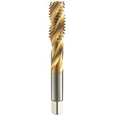1/4-28 Spiral Flute Thread Taps,High Speed Steel Machine Tapping Tools,DRINYOUNG (Spiral Flute Taps, 1/4-28)