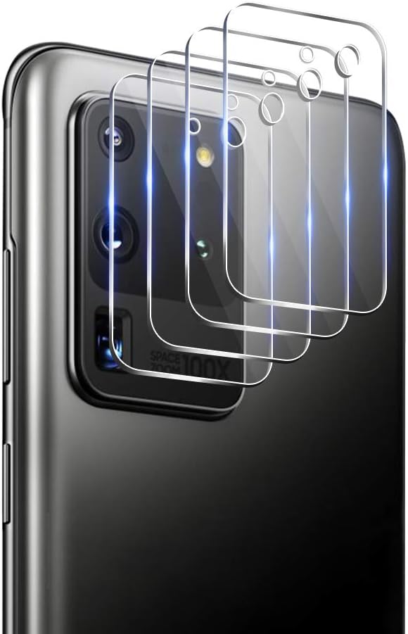 Janmitta [4 Pack Protector for Samsung Galaxy S20 Ultra Camera Lens, Ultra-thin Lens Tempered Glass [Anti Scratch] High-definition Picture Quality Camera Lens Film