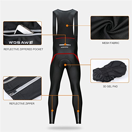 Men's Bib Cycling Pants Bicycle Bib Trousers Cycle Thermal Long Pants Legging