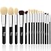 Qivange Fan Makeup Brushes, Professional Makeup Brushes Set Eyeshadow Bronzer Foundation Brushes Set with Cosmetic Bag