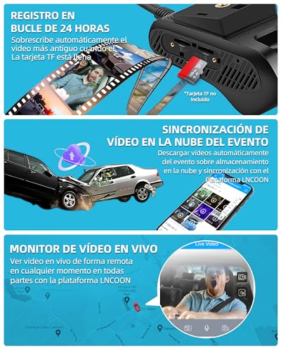 ADAS Dashcam Car Camera WiFi 4G Front and Interior, Remote Monitor, Live Video, Dual Dash Camera for Car 1080P with GPS, G-Sensor, Fuel Cut, SOS Key – JC261P
