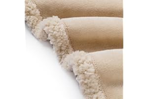 Maidewow Waterproof Dog Blanket Reversible Pet Bed Cover Puppy Fluffy Cream Blankets Leakproof Sofa Couch Cover Cat Pet Blanket for Warm Washable-S