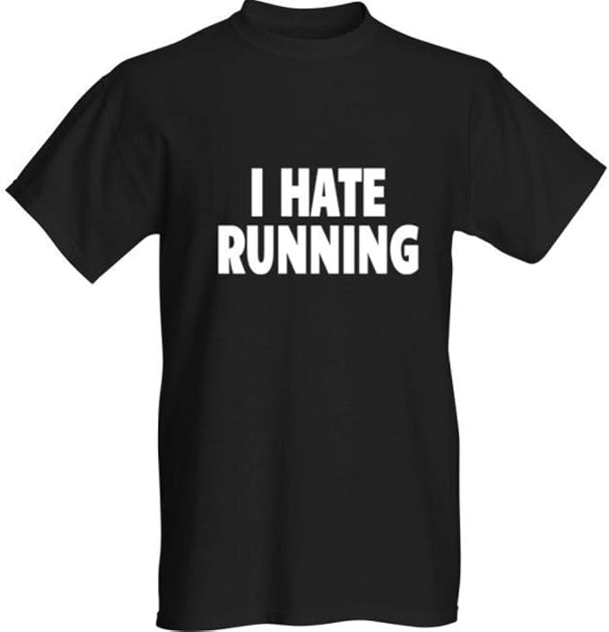 I Hate Running TShirt White Text Amazon.ca Clothing & Accessories