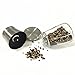 Mr Wellbeing Handheld Salt Shaker and Pepper Mill Grinder Set with Adjustable Coarseness Ceramic Rotop and Slim Brushed Stainless Steel and Glass Body