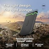Transcend StoreJet 25M3C 4TB Rugged Portable Hard Drive USB-C 3.1 Iron Grey view 3