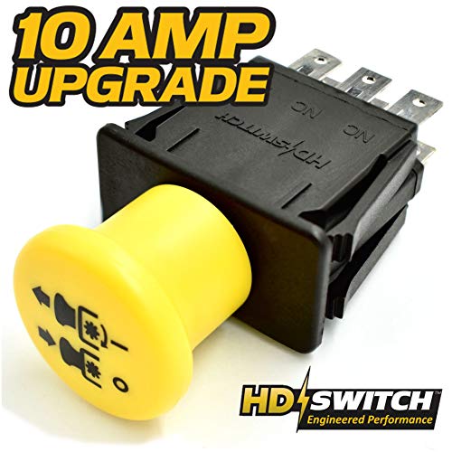 HD Switch Blade Clutch PTO Switch - 10 AMP Upgrade - Replaces John Deere - AM131966 - L120 L130 - D140 D150 D155 D160 D170 - LA130 LA140 LA145 LA150 LA155 LA165 LA175