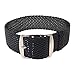 Wrist And Style Perlon Watch Strap (20mm, Black)