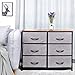 KINWELL Extra Wide Fabric Clothing Storage Drawers Dresser Organizer Unit With Sturdy Steel Frame, Wooden Tabletop, Easy Pull Fabric Bins For Living Room, Bedroom, Hallway, Entryway-6Drawers