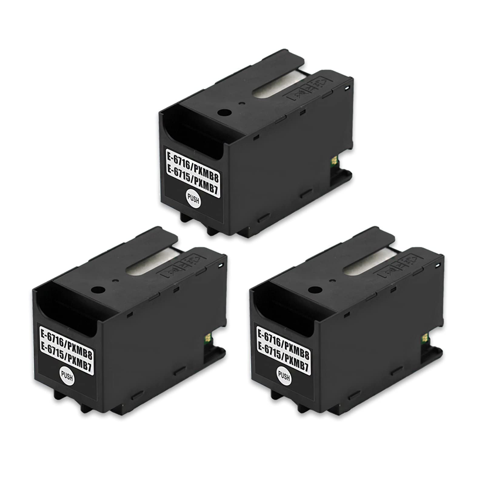 HEMEINY 3pcs E-6716 Maintenance Box Compatible with T6715 T6716 C13T671600 C13T671500 Ink Maintenance Box