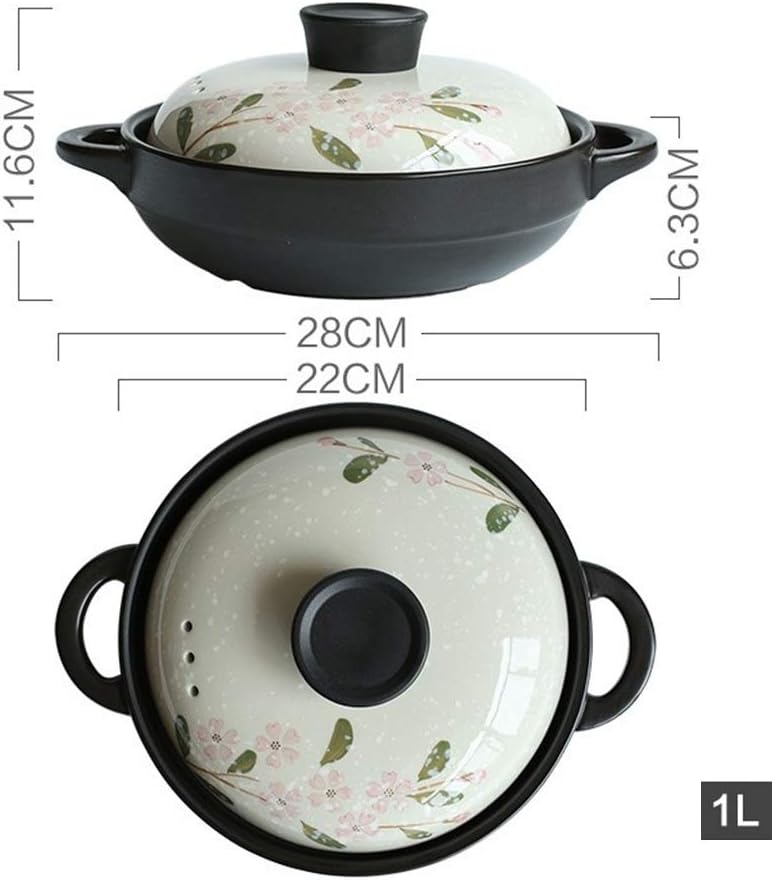 Wwshm Pot Casserole Wok Soup Pot Frying Pan Korean Bibimbap Cast Iron Dutch Oven Cooker New Milk Pot Household Gas Small Ceramics Dedicated Claypot Rice Stone Pot (Color : B)