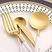 Stainless Steel Flatware Set, Morgiana 4-Piece Flatware Cutlery Set Including Fork Spoons Knife Tableware for Home,Hotel,Restaurant (White+Golden 1)