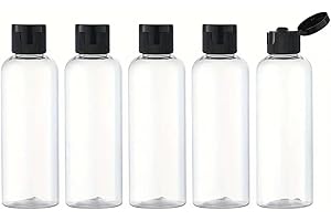Tumgow Set of 5 Clear Plastic Empty Bottles, 100ml Travel Shampoo Bottles, Leak Proof Travel Size TSA Refillable Container fo