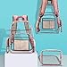 NiceEbag Clear Backpack with Cosmetic Bag & Case, Clear Transparent PVC Multi-pockets School Backpack Outdoor Bookbag Travel Makeup Quart Luggage Pouch Organizer Fit 15.6 Inch Laptop (Rose Gold)