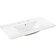 JONATHAN Y SNK1003A Ancillary 3-Hole 36 in. W x 18.25 in. D Classic Contemporary Rectangular Ceramic Single Sink Basin Vanity Top, White