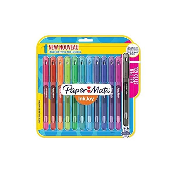 Paper Mate InkJoy Gel Pens Medium Point (0.7mm) Capped, 12 Count