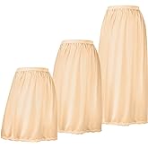 3 Pieces Half Slips for Women 3 Kinds of Length 19, 27, 35 Inch Slip Under Dress Satin Lace Long Skirt