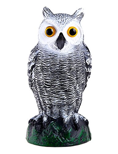 Ohuhu Scarecrow Fake Horned Owl Decoy, Natural Enemy Pest Deterrent Scarecrow, Pest Control Repellents Garden Protector, Small Size