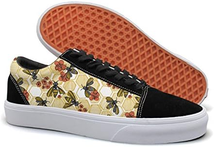 YCFTA Little Bee Women Casual Shoes Sneakers Canvas Athletic Low Top Vegan