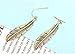 Antique Gold Silver Autumn Leaves Feather Drop Earring