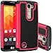LG Escape 2 Case, LG Logos Case, LK [Shock-Absorption] Hybrid Dual Layer Armor Defender Protective Case Cover for LG Escape 2 / LG Logos (Hot Pink)