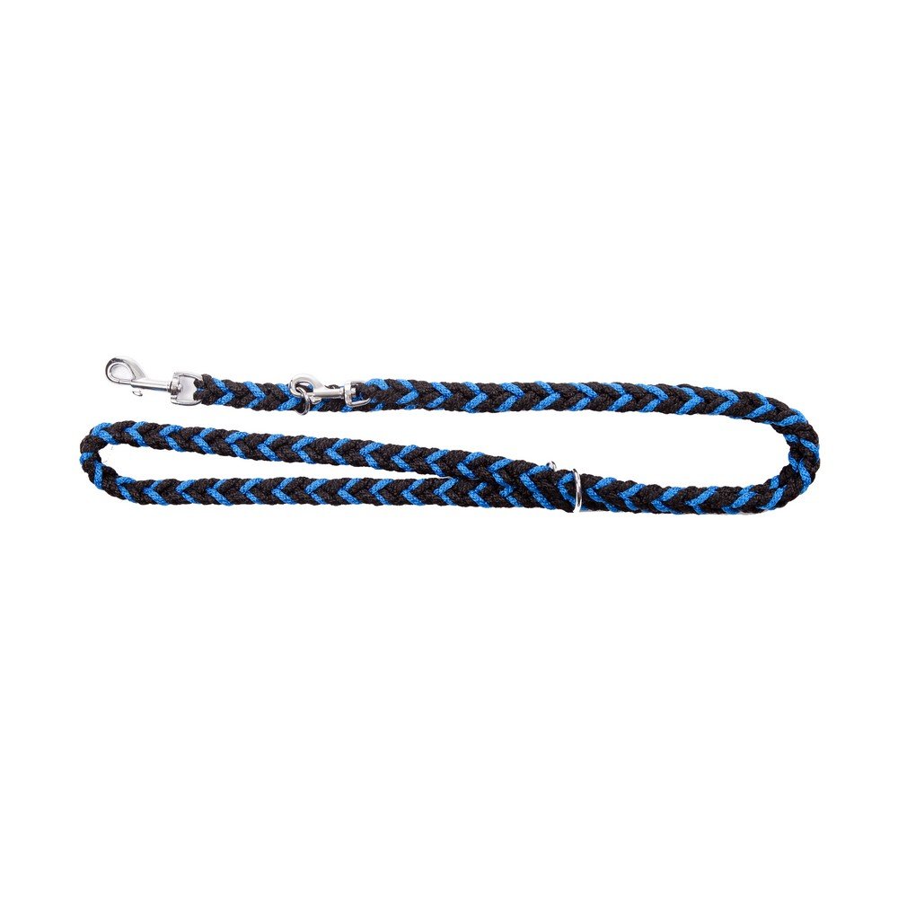 Dingo Braided and Extended Dog Lead for Daily Use, Easy Attaching, Blue and Black 10318